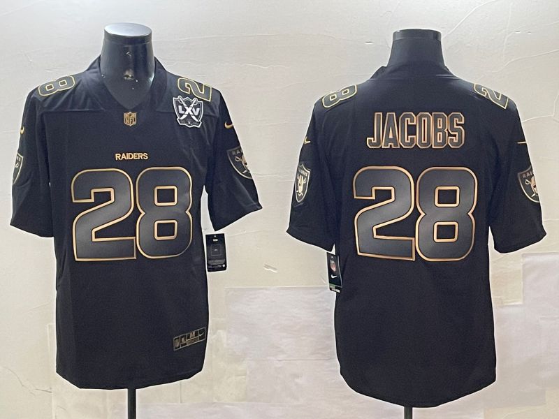 Men Oakland Raiders #28 Jacobs Black Gold 2024 Nike Limited NFL Jersey style 0108